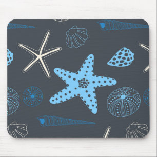 Seamless pattern with sea shells mouse mat
