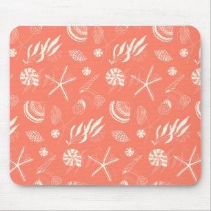 Seamless pattern with sea shells mouse mat