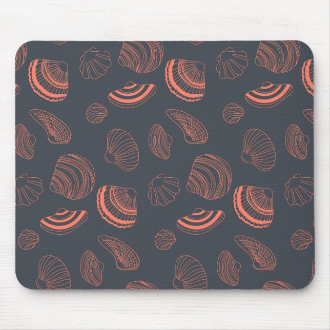 Seamless pattern with sea shells mouse mat (Front)