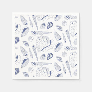 Seamless pattern with sea shells napkin