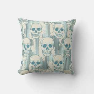 Seamless pattern with skull. Freehand drawing Cushion