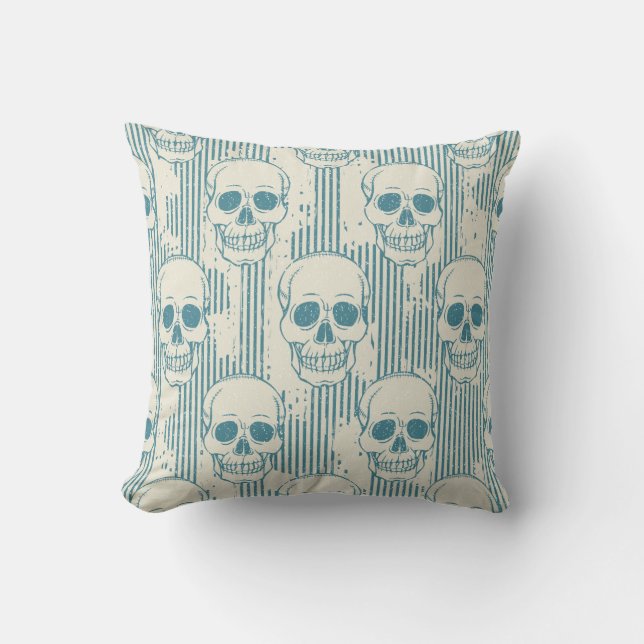 Seamless pattern with skull. Freehand drawing Cushion (Front)