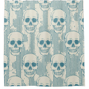 Seamless pattern with skull. Freehand drawing Shower Curtain