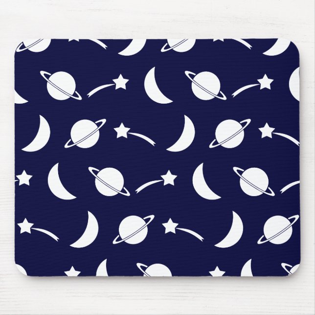 Seamless pattern with space objects mouse mat (Front)