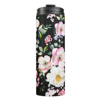Seamless pattern with spring flowers and leaves. H Thermal Tumbler