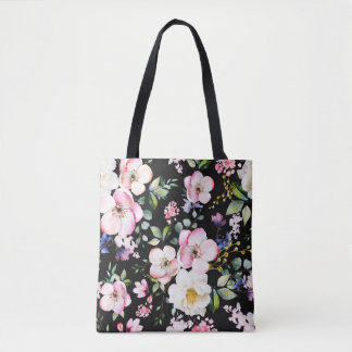 Seamless pattern with spring flowers and leaves. H Tote Bag