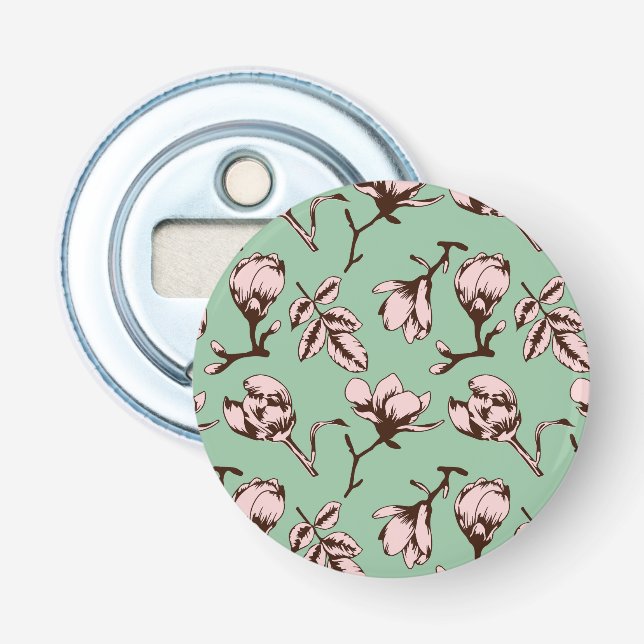 Seamless pattern with spring tree flower buds bottle opener (Front)