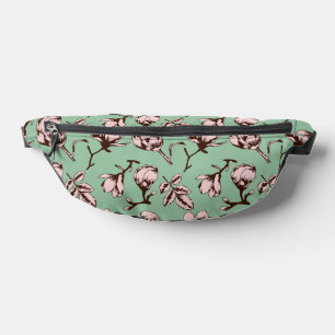 Seamless pattern with spring tree flower buds bum bags