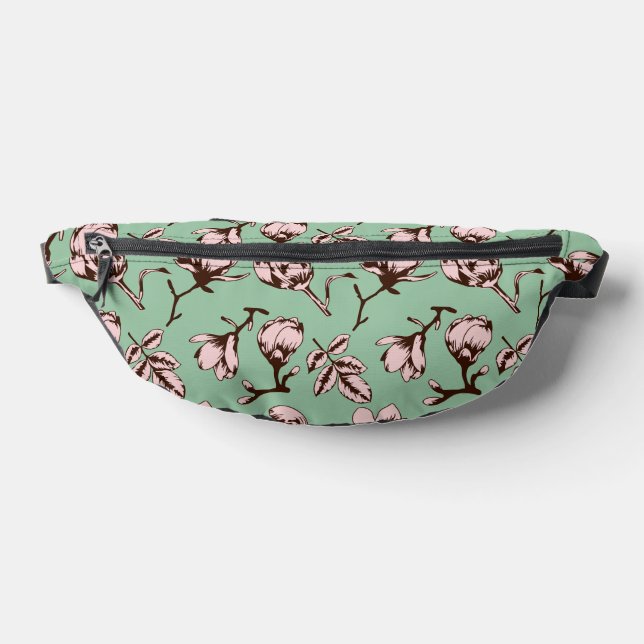 Seamless pattern with spring tree flower buds bum bags (Lay Down)