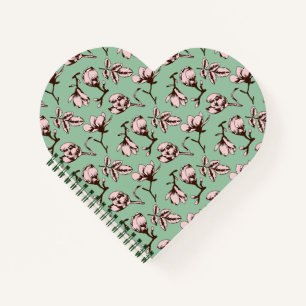 Seamless pattern with spring tree flower buds notebook