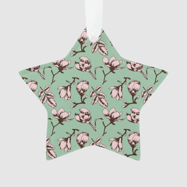 Seamless pattern with spring tree flower buds ornament (Front)