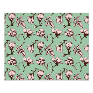 Seamless pattern with spring tree flower buds photo print