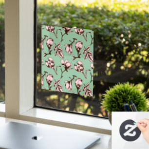 Seamless pattern with spring tree flower buds window cling
