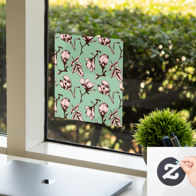 Seamless pattern with spring tree flower buds window cling (Office)