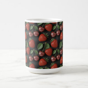 Seamless Pattern with Strawberries and Cherries Coffee Mug