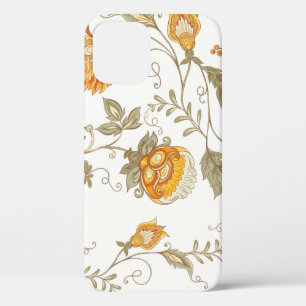 Seamless pattern with stylised ornamental flowers iPhone 12 case