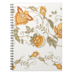 Seamless pattern with stylised ornamental flowers  notebook