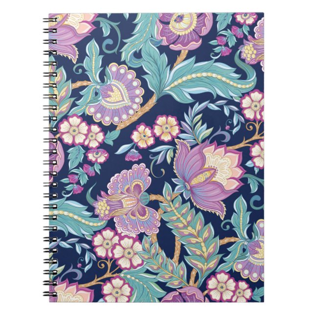 Seamless pattern with stylised ornamental flowers  notebook (Front)