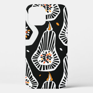Seamless pattern with stylised pumpkins and seeds iPhone 12 case