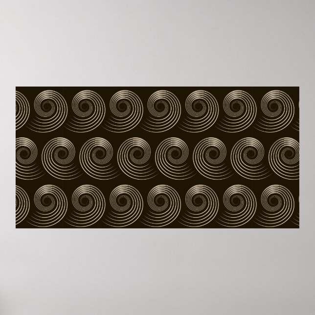 Seamless pattern with stylish spiral curls. Vintag Poster (Front)