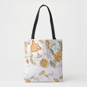 Seamless pattern with stylized ornamental flowers  tote bag