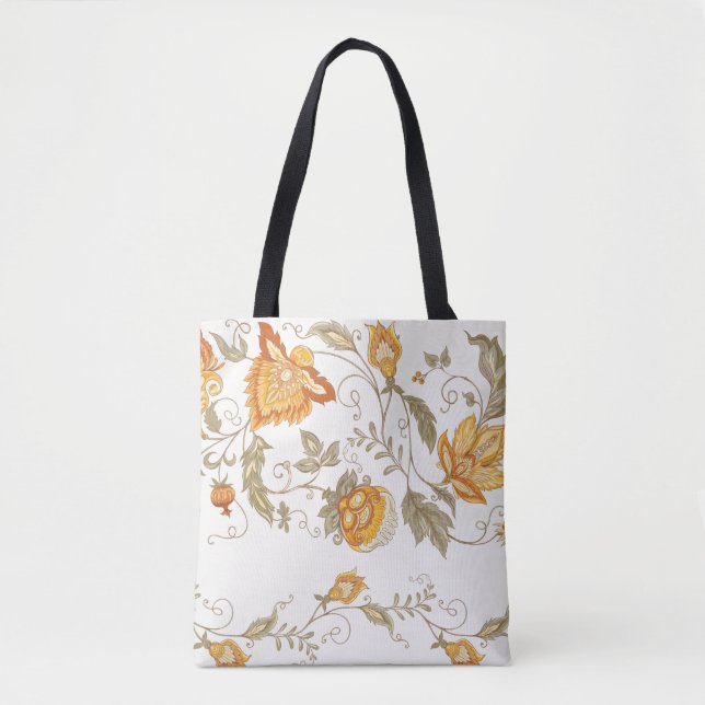 Seamless pattern with stylized ornamental flowers  tote bag (Front)