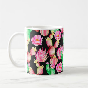Seamless pattern with succulents. Watercolor cactu Coffee Mug