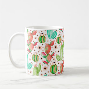 Seamless pattern with succulents. Watercolor cactu Coffee Mug