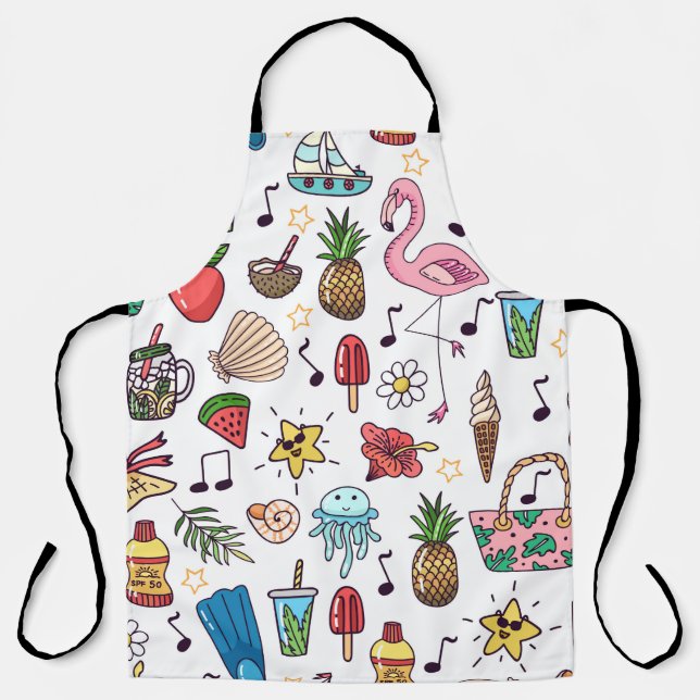 Seamless pattern with summer elements. illustratio apron (Front)