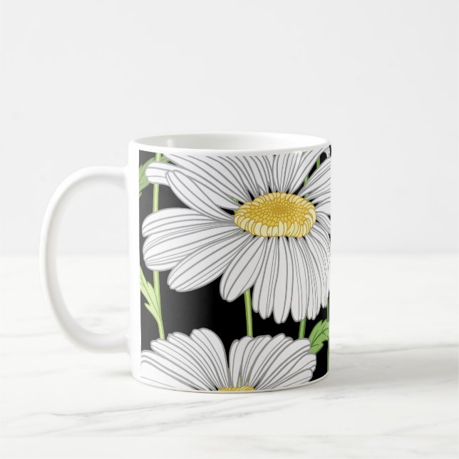 Seamless pattern with summer flowers. coffee mug (Left)