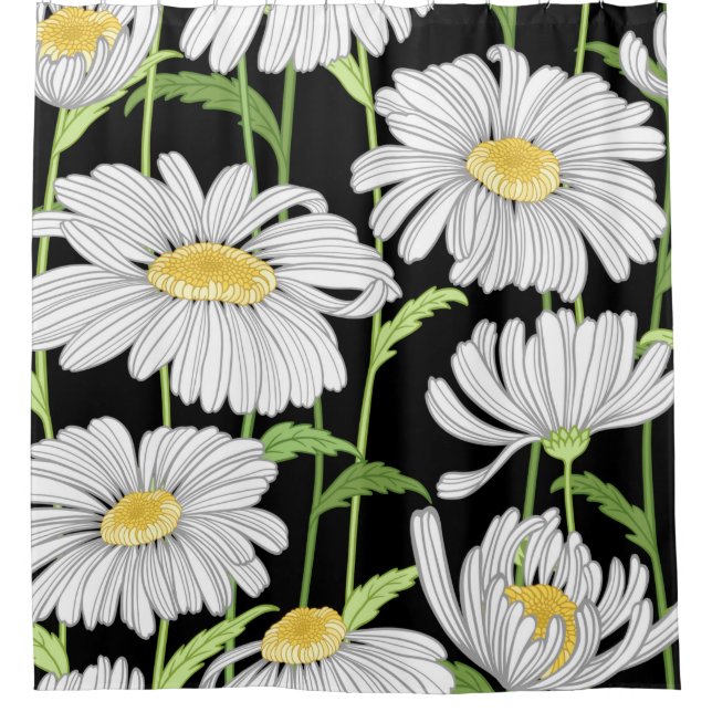 seamless pattern with summer flowers shower curtain (Front)