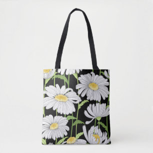 seamless pattern with summer flowers tote bag