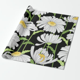 seamless pattern with summer flowers wrapping paper