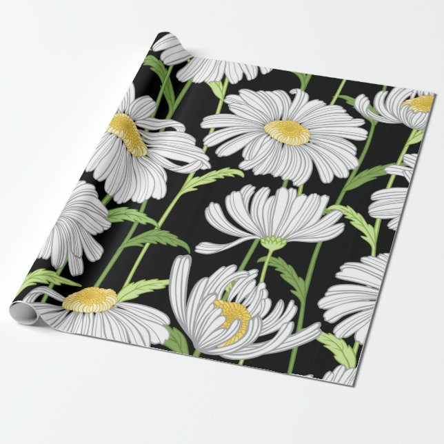 seamless pattern with summer flowers wrapping paper (Unrolled)