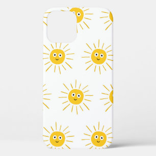 Seamless pattern with sun. , vintage sketchy illus iPhone 12 case