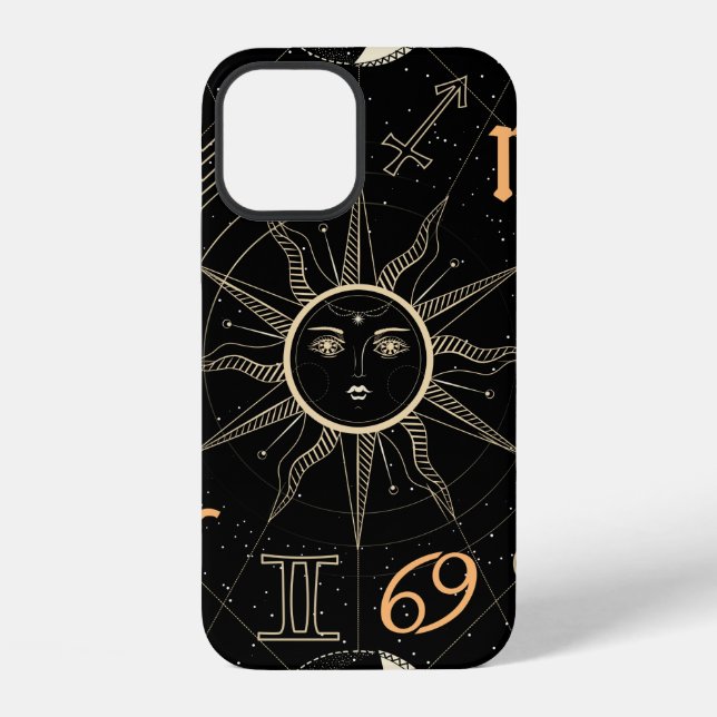 Seamless pattern with the Horoscope circle with Zo iPhone Case (Back)
