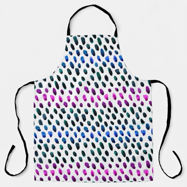 Seamless pattern with the watercolor colorful dots apron (Front)