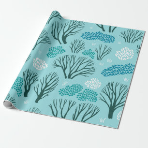 seamless pattern with the winter woodland wrapping paper