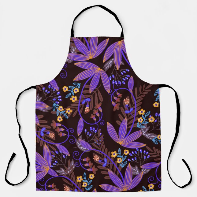 Seamless pattern with tiny vivid flowers. Vintage  Apron (Front)