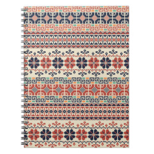 Seamless pattern with traditional palestinian embr notebook