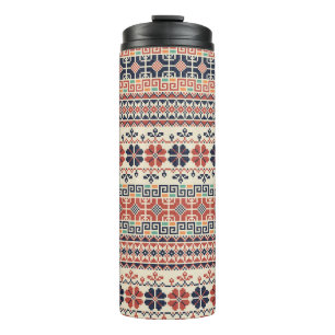 Seamless pattern with traditional palestinian embr thermal tumbler