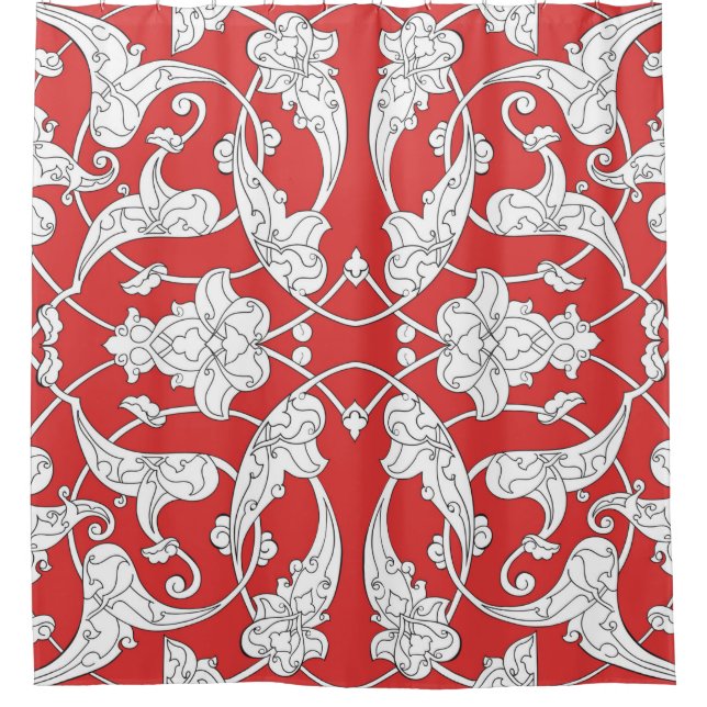 Seamless pattern with traditional turkish style iz shower curtain (Front)