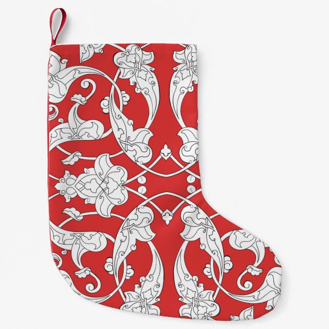 Seamless pattern with traditional turkish style iz small christmas stocking (Front)