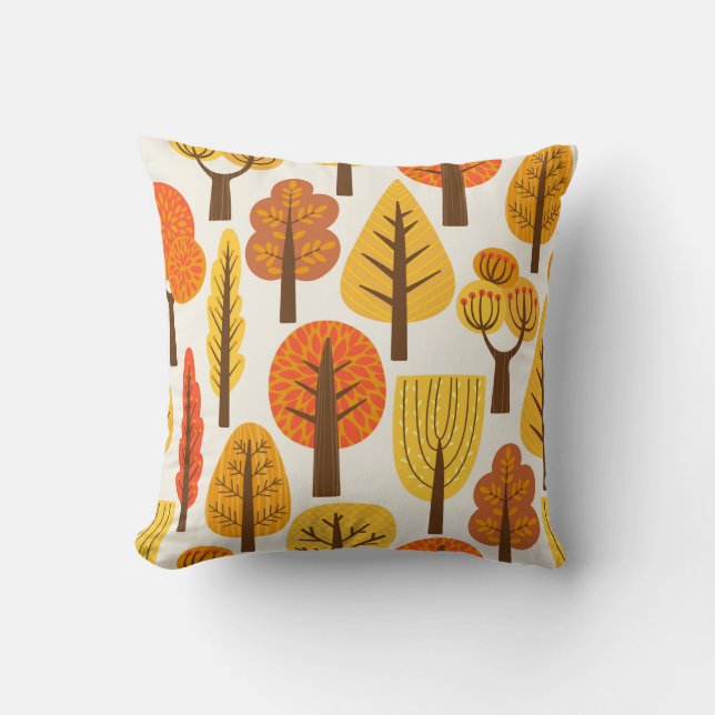 Seamless pattern with trees. Autumn Cushion (Front)