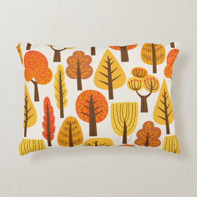 Seamless pattern with trees. Autumn Decorative Cushion (Front)