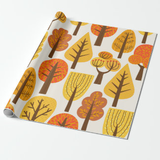 Seamless pattern with trees. Autumn Wrapping Paper