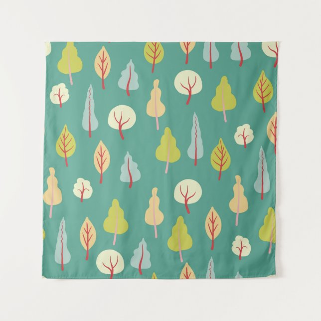 Seamless pattern with trees. coloured autumn trees tapestry (Front)