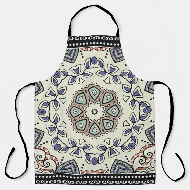 Seamless pattern with tribal ethnic mandala apron (Front)