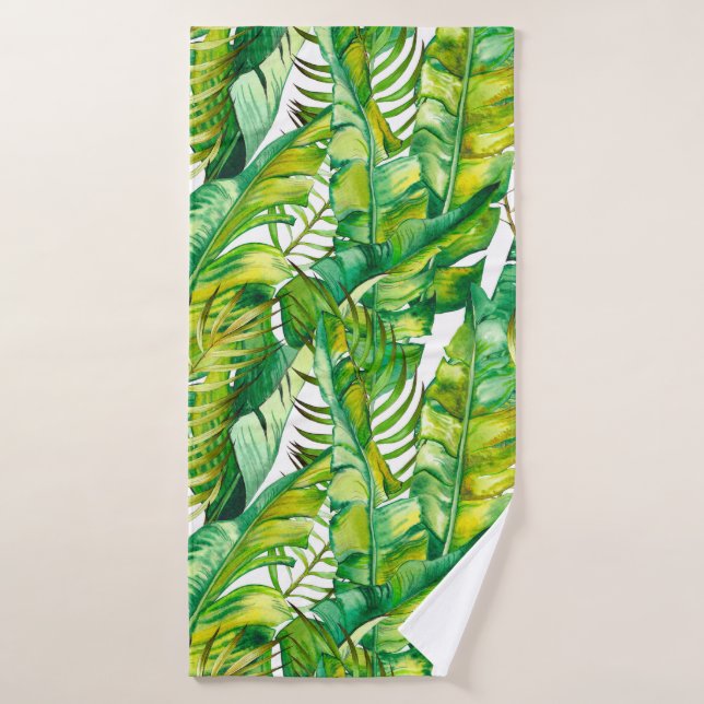 Seamless pattern with tropical banana leaves. Wate Bath Towel (Bath Towel)