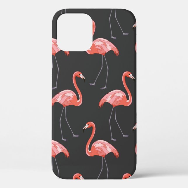 Seamless pattern with tropical birds and pink flam Case-Mate iPhone case (Back)